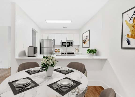 Dining And Kitchen at Woodlyn on the Green Apartment Homes, Cary, North Carolina