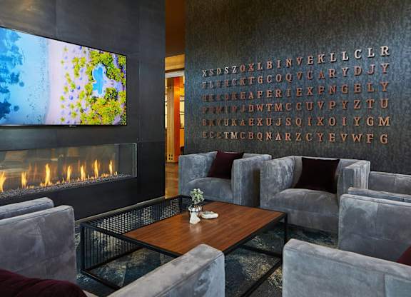 Fireplace Lounge at Postmark Apartments, Shoreline