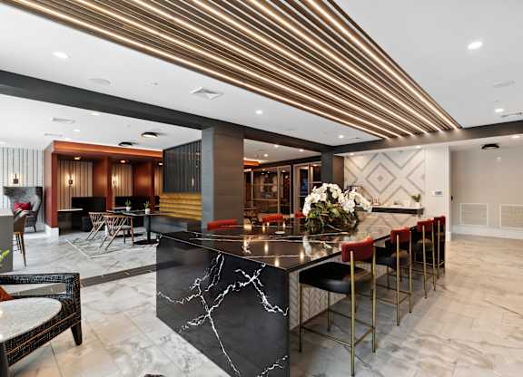 Table with marble countertops