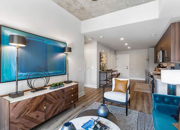 Living and kitchen area
