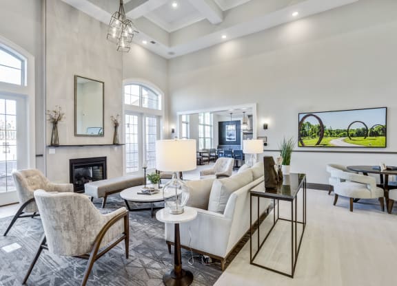 Upscale clubroom at Griffin Weston townhomes for rent in Cary, NC.