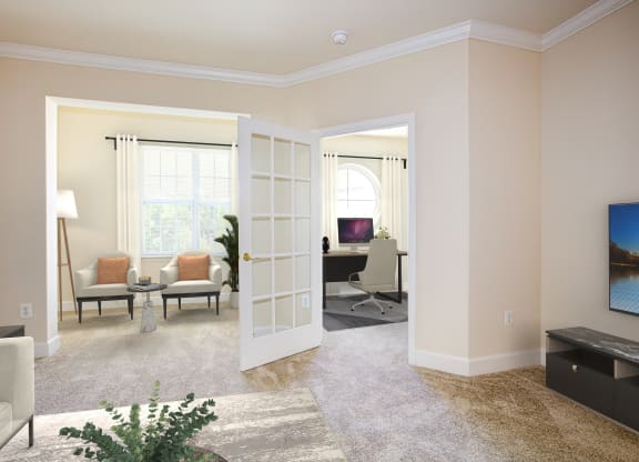 Living Room View at The Marque, Gainesville