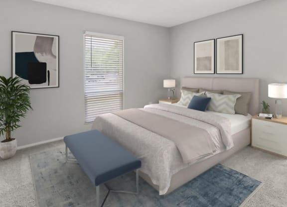 Bedroom at Lakes Edge Apartments, Greensboro, NC, 27409