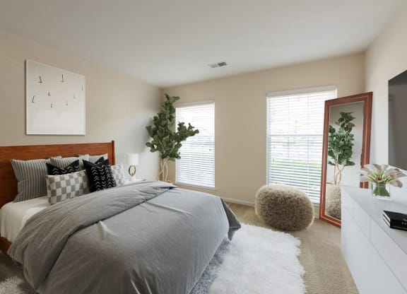 Bedroom With Expansive Windows at Saratoga Square, Springfield, 22153