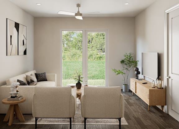 Living Room With TV at The Landings at Hard Scrabble, Columbia South Carolina