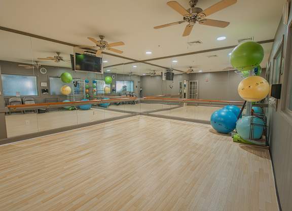 Fitness room with mirror at The Marque, Gainesville, 20155