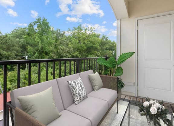 Patio at The Villagio Apartments, Fayetteville, 28303