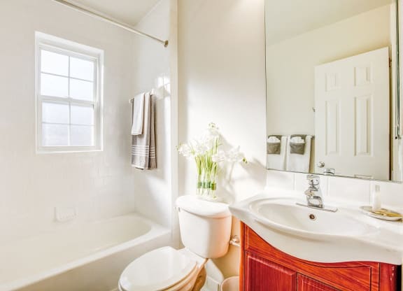 Upgraded bathroom fixtures at Myerton, Arlington, 22204