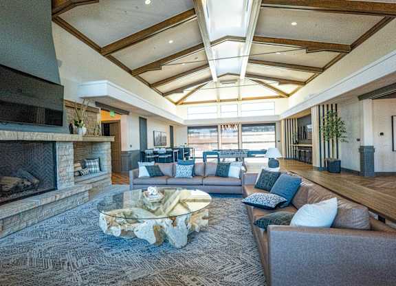 Clubroom With TV And Fireplace at Arbour Commons, Westminster, Colorado