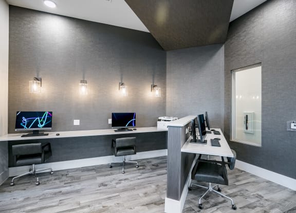 Business Center at Cue Luxury Apartments, Cypress, TX, 77433