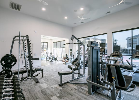 Two Level Fitness Center at Cue Luxury Apartments, Cypress
