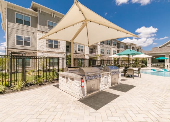 Grill Station at Cue Luxury Apartments, Cypress, Texas
