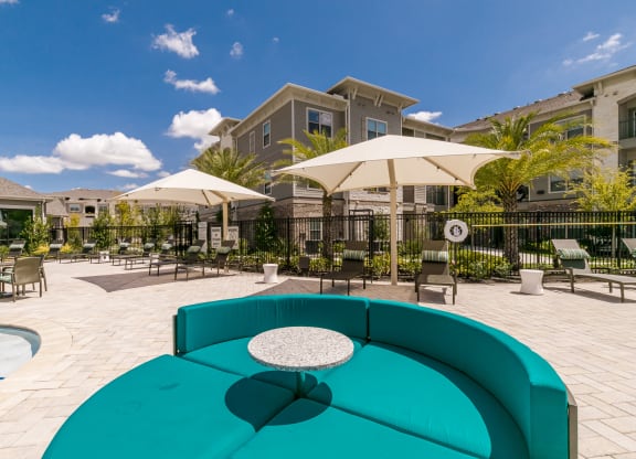Outdoor Patio at Cue Luxury Apartments, Texas, 77433
