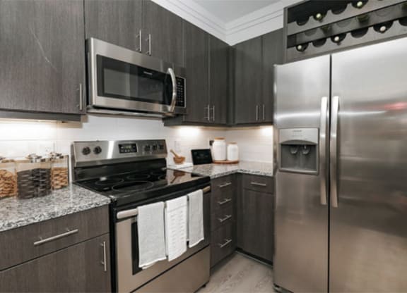 Interior-Kitchen at Cue Luxury Apartments, Cypress, TX