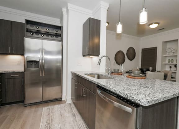 Granite Countertop Kitchen at Cue Luxury Apartments, Texas
