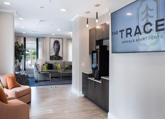 the lobby or reception area of the trade upstairs apartments