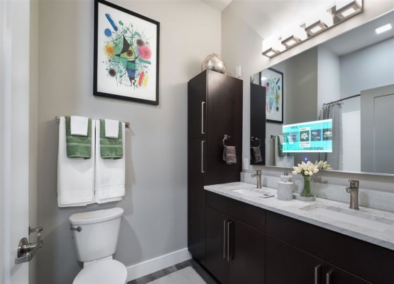 a bathroom with a toilet and a sink and a mirror