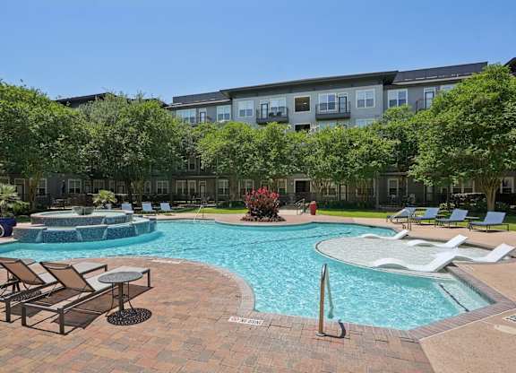 Resort style pool with spa at Highline Urban Lofts Apartments, Cypress, TX