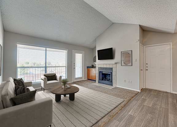 Bright Living Room at Bardin Oaks Apartments, Texas