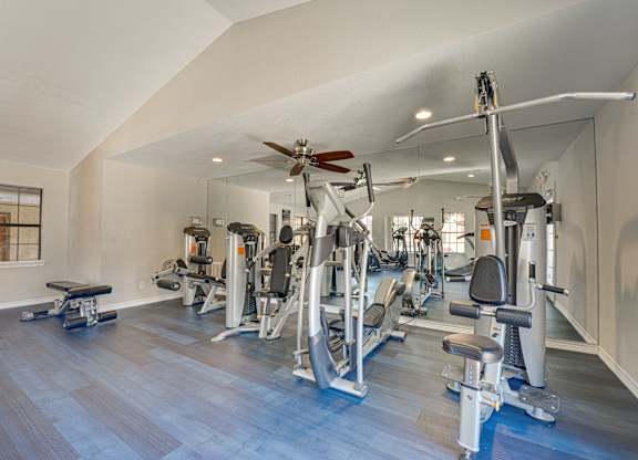 spacious home gym at Timberglen Apartments, Dallas, TX 75287