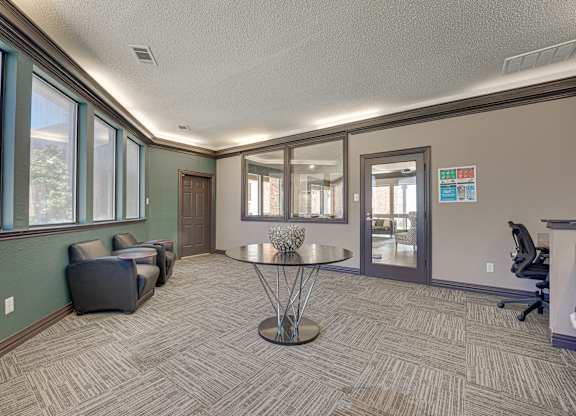 room with a table and chairs in it at Timberglen Apartments, Dallas, 75287