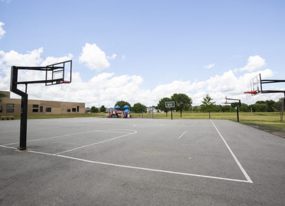 Basketball courts at Brookview Park near 360 at Jordan West best new apartments West Des Moines IA 50266