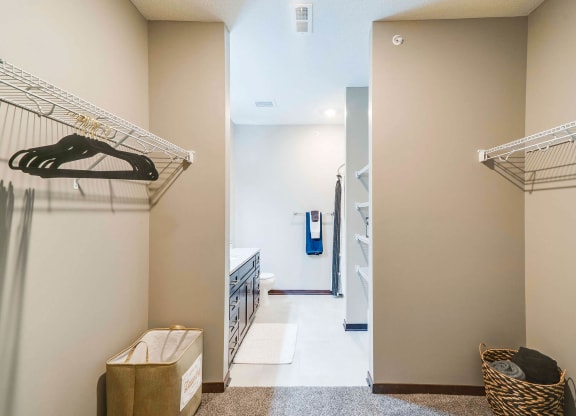 Extra storage, large closets, and large bathroom in of 2 bedroom apartment for rent at 360 at Jordan West best new apartments West Des Moines IA 50266