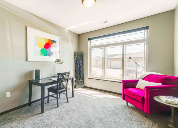 Large windows in a two bedroom apartment for rent at 360 at Jordan West best new apartments West Des Moines IA 50266