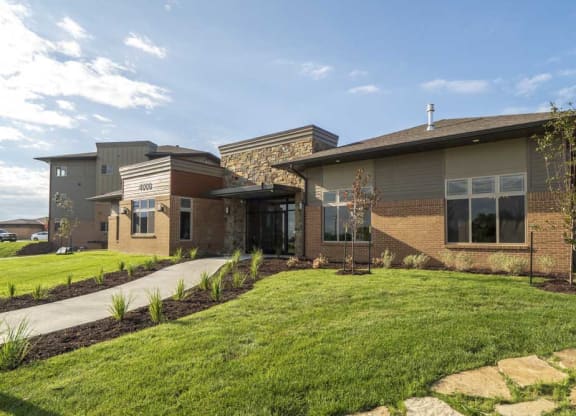 Clubhouse exterior at 360 at Jordan West best new apartments West Des Moines IA 50266