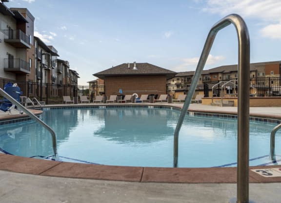 Resort-style pool at 360 at Jordan West best new apartments West Des Moines IA 50266