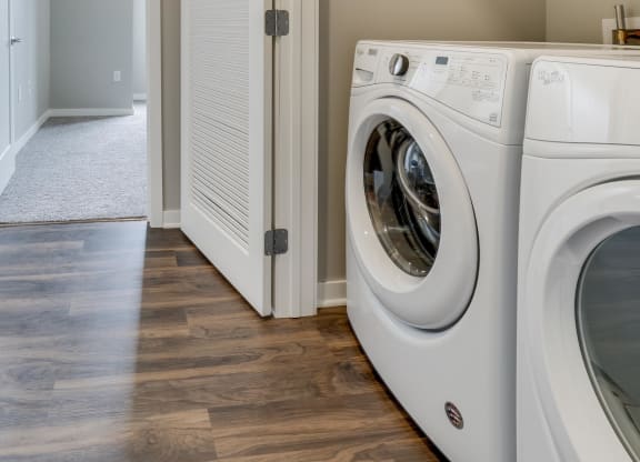 Washer and dryer included in this two bedroom at Ascend at Woodbury