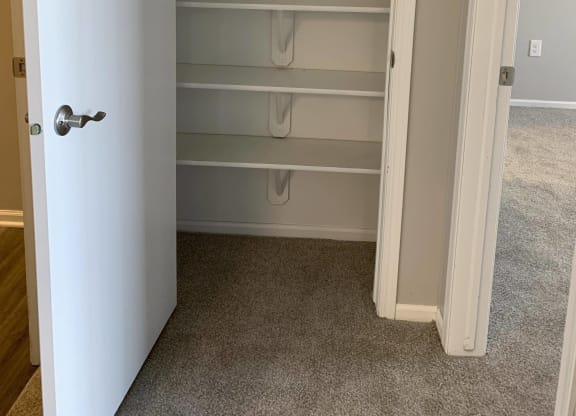 Pantry space and shelving at Eagle Run Apartments in Omaha Nebraska