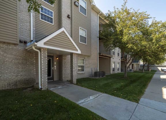 Controlled-access building entry at Eagle Run Apartments in northwest Omaha 68164