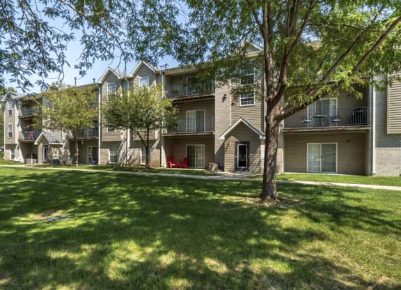 Greenspace around community at Eagle Run Apartments in northwest Omaha 68164