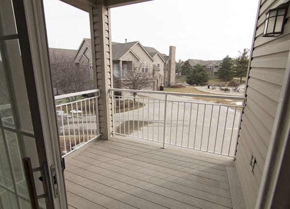 Balcony views at Stone Ridge Estates Apartments in Lincoln Nebraska