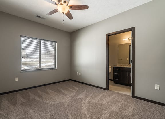 Bedroom floorplan with lots of natural light at North Pointe Villas