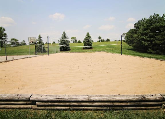 Volleyball court area at Fountain Glen Apartments in Lincoln Nebraska