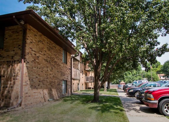 side of exterior at Moore Place Apartments in Lincoln Nebraska