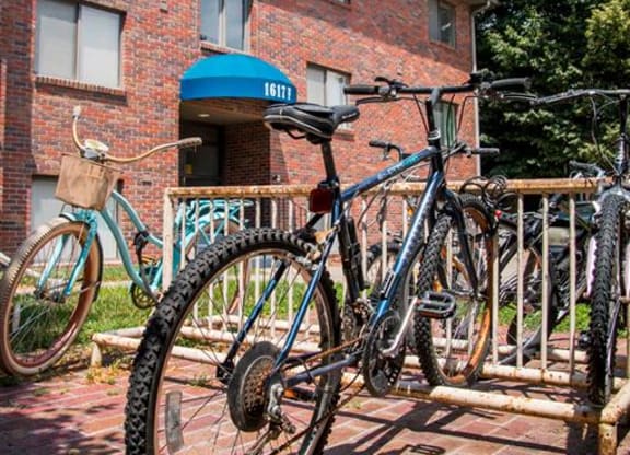 bike rack at Packard House Apartments in Lincoln Nebraska