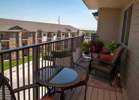 Balcony at The Flats at 84 in southeast Lincoln NE 68516