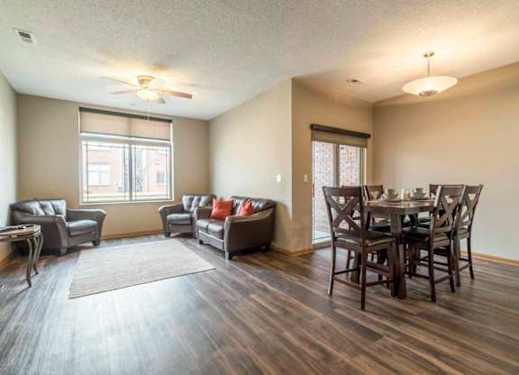 Townhome villa with hardwood-style floors at Southwind Villas in southwest Omaha in La Vista, NE, 68128