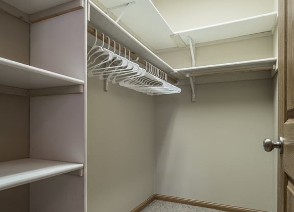 Walk in closet at Stone Creek Villas Apartments