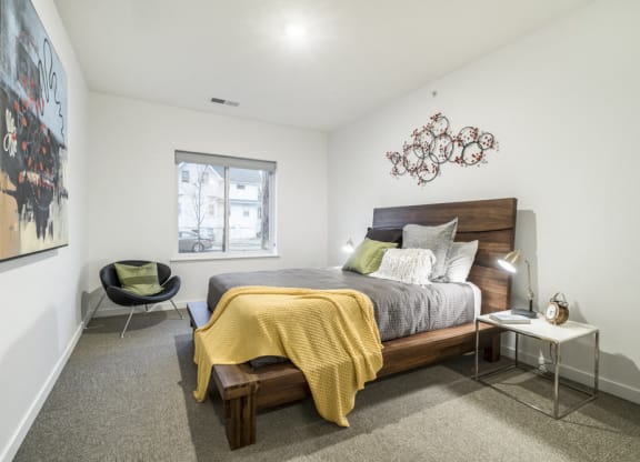 Interiors-1 bedroom apartment for rent with natural lighting at The Conrad near UNMC OMaha NE