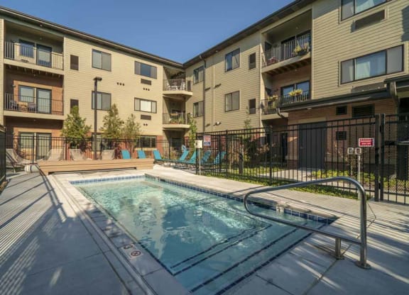 Hybrid pool/hot tub at The Conrad near UNMC in the Blackstone District Omaha NE 68105