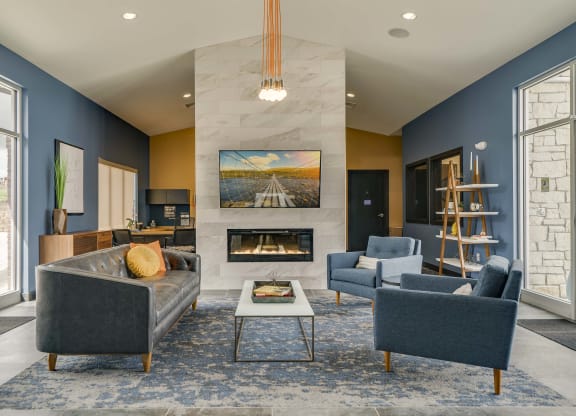 Spacious and modern clubhouse at The Flats at Shadow Creek new luxury apartments in east Lincoln NE 68520