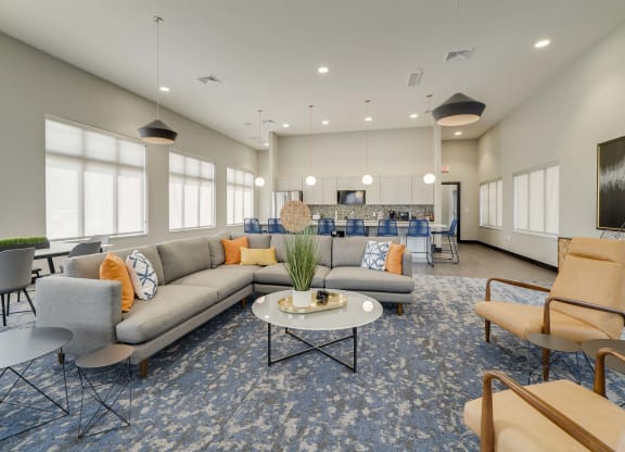 Spacious and comfortable clubhouse at The Flats at Shadow Creek new luxury apartments in east Lincoln NE 68520