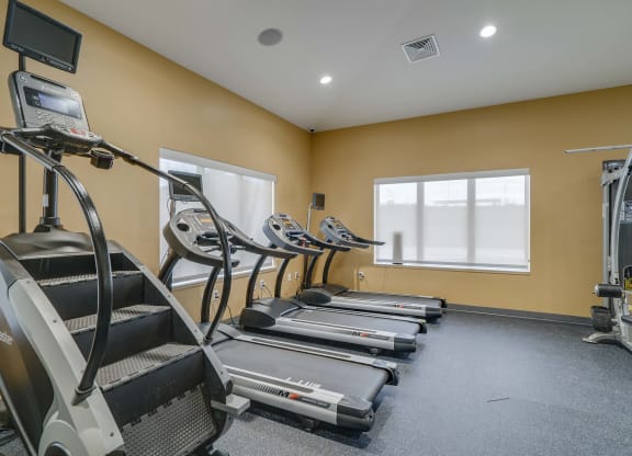 Fitness center at The Flats at Shadow Creek new luxury apartments in east Lincoln NE 68520