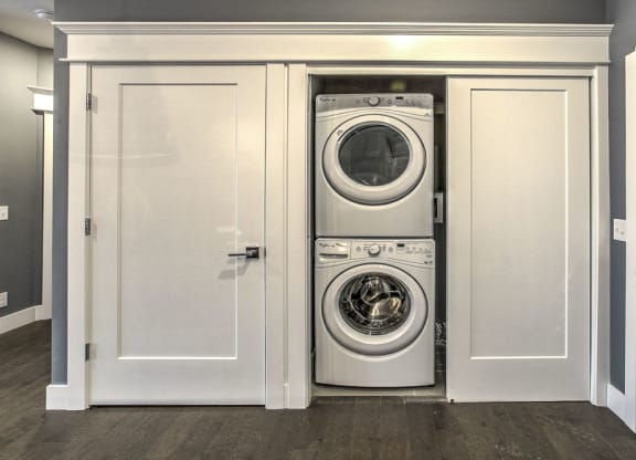 Washer and dryer available in unit at The Helen