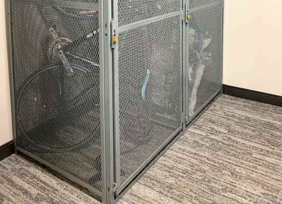 a metal mesh storage locker