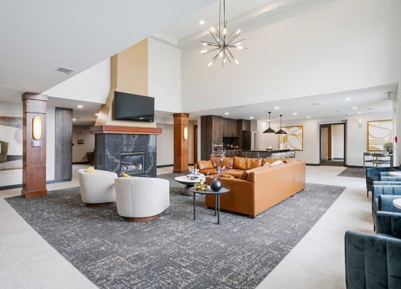 The clubhouse lounge featuring lounge seating and a community TV